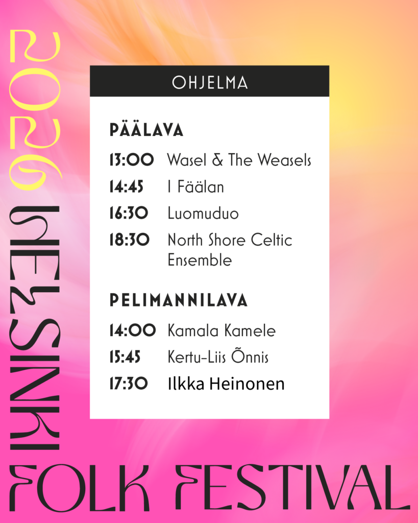 Helsinki Folk Festival Puistokarkelot 2026 schedule